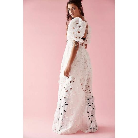 NWT Anthropologie BHLDN Sophie Floral Linen Fit & Flare Midi Dress -  threedaughtersproperties.com